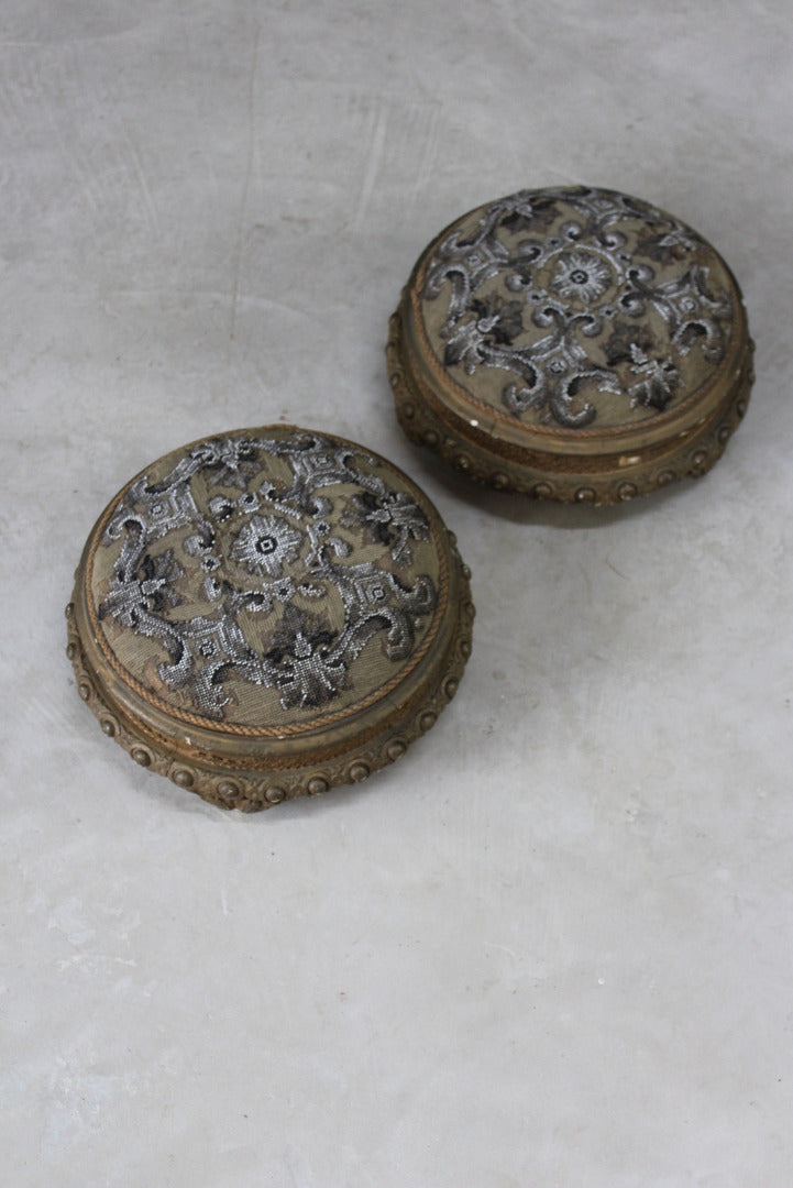 Pair Beaded Footstools - Kernow Furniture