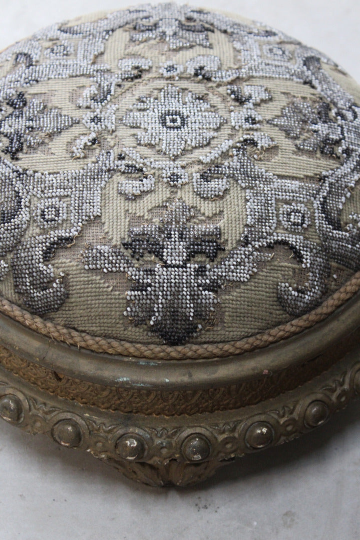 Pair Beaded Footstools - Kernow Furniture