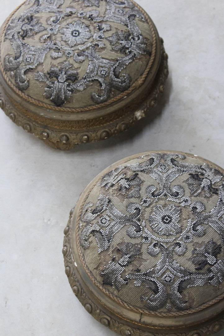 Pair Beaded Footstools - Kernow Furniture