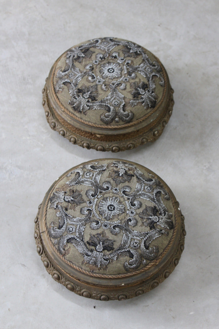 Pair Beaded Footstools - Kernow Furniture