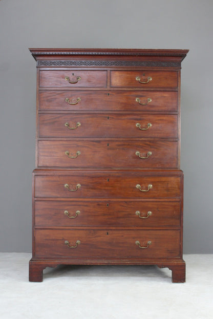 Antique Mahogany Chest on Chest - Kernow Furniture