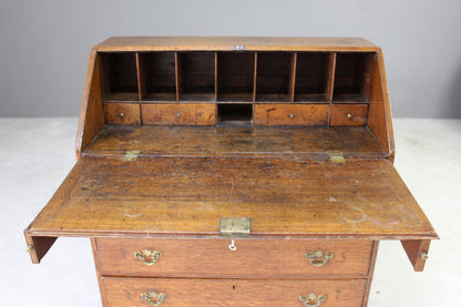 Antique Oak Bureau - Kernow Furniture