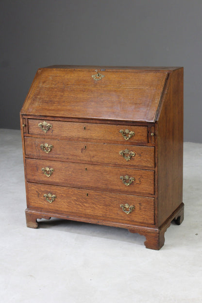 Antique Oak Bureau - Kernow Furniture