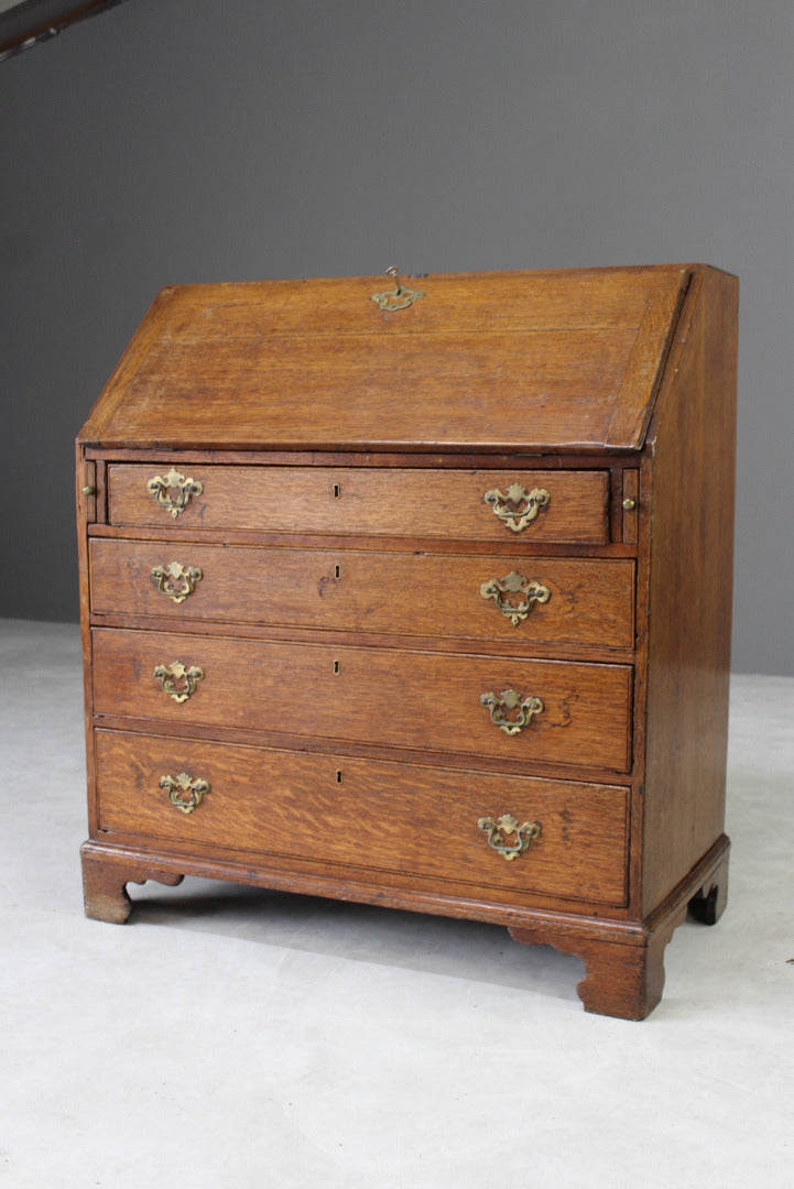 Antique Oak Bureau - Kernow Furniture