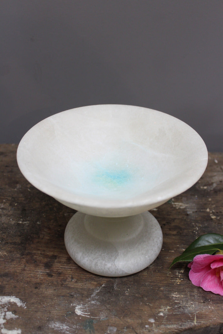 Alabaster Round Stemmed Centrepiece Bowl - Kernow Furniture