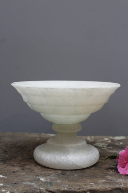 Alabaster Round Stemmed Centrepiece Bowl - Kernow Furniture