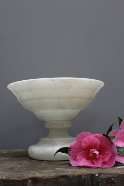 Alabaster Round Stemmed Centrepiece Bowl - Kernow Furniture