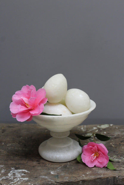 Alabaster Round Stemmed Centrepiece Bowl - Kernow Furniture