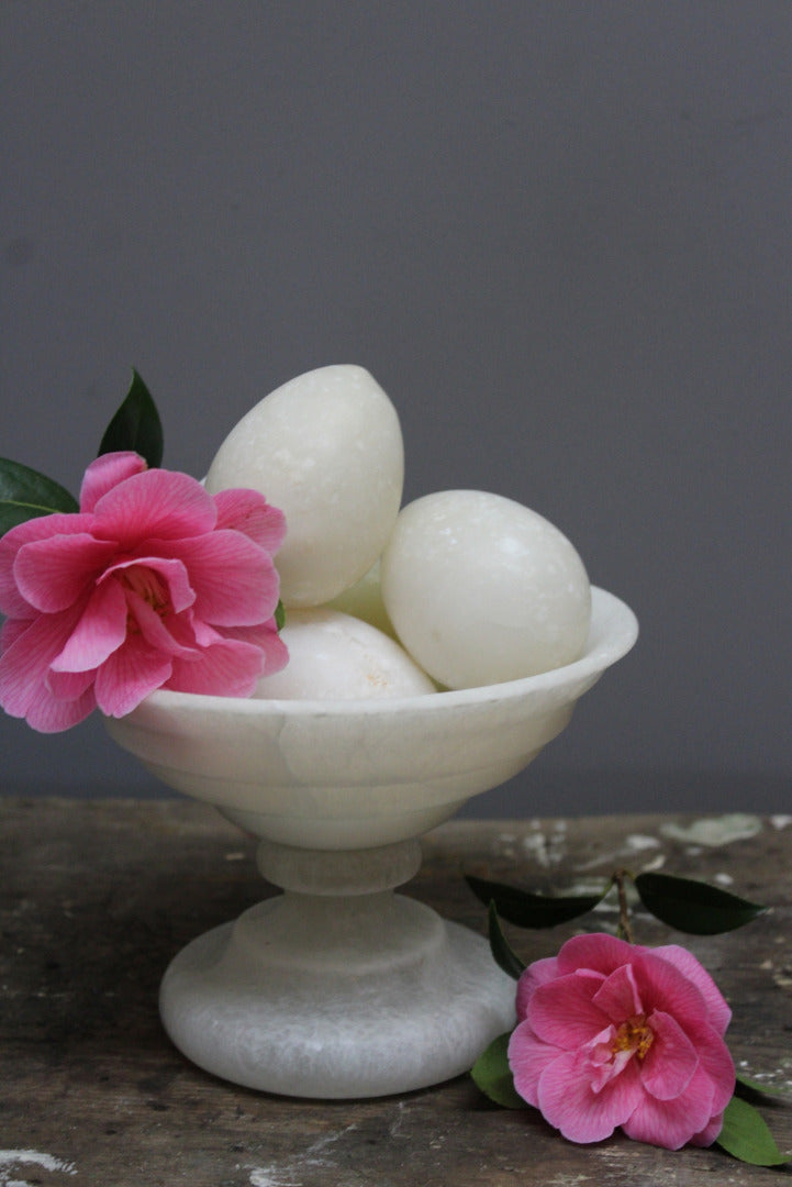 Alabaster Round Stemmed Centrepiece Bowl - Kernow Furniture