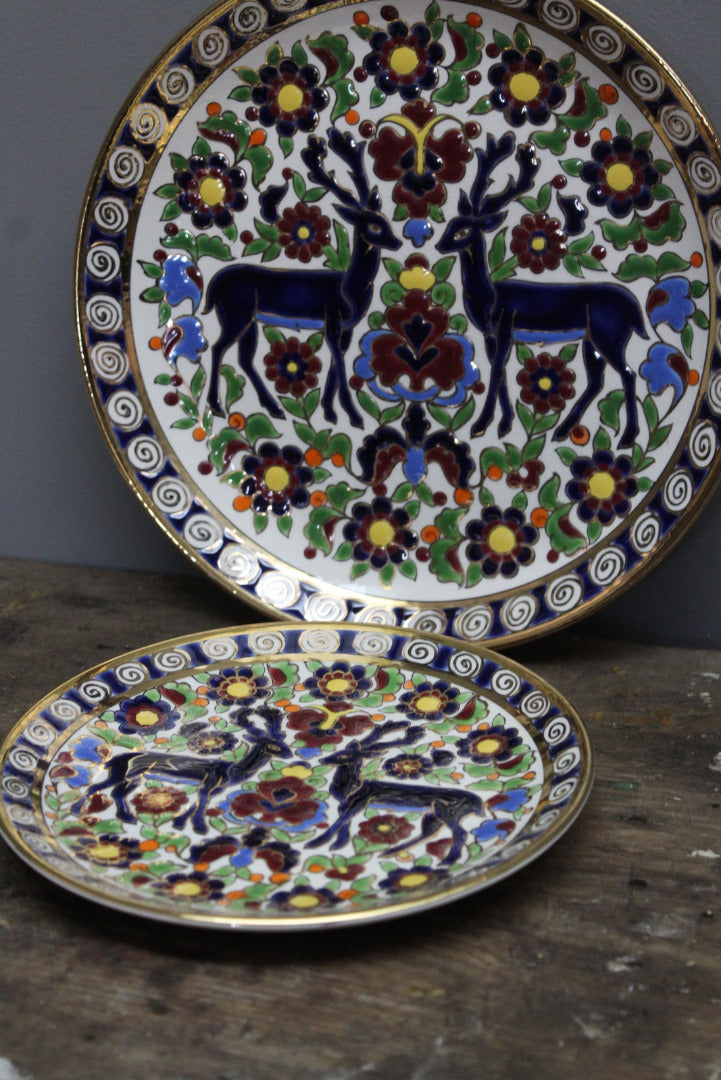 FAROS KERAMIK☆カラフルプレート Pair Faros Keramik Decorative Plates – Kernow Furniture