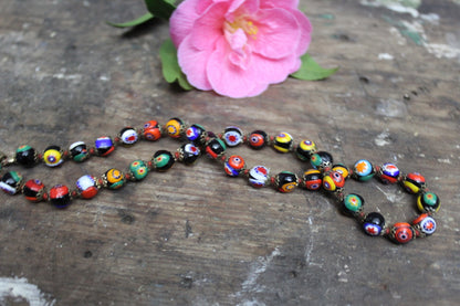 Millefiori Glass Bead Necklace - Kernow Furniture