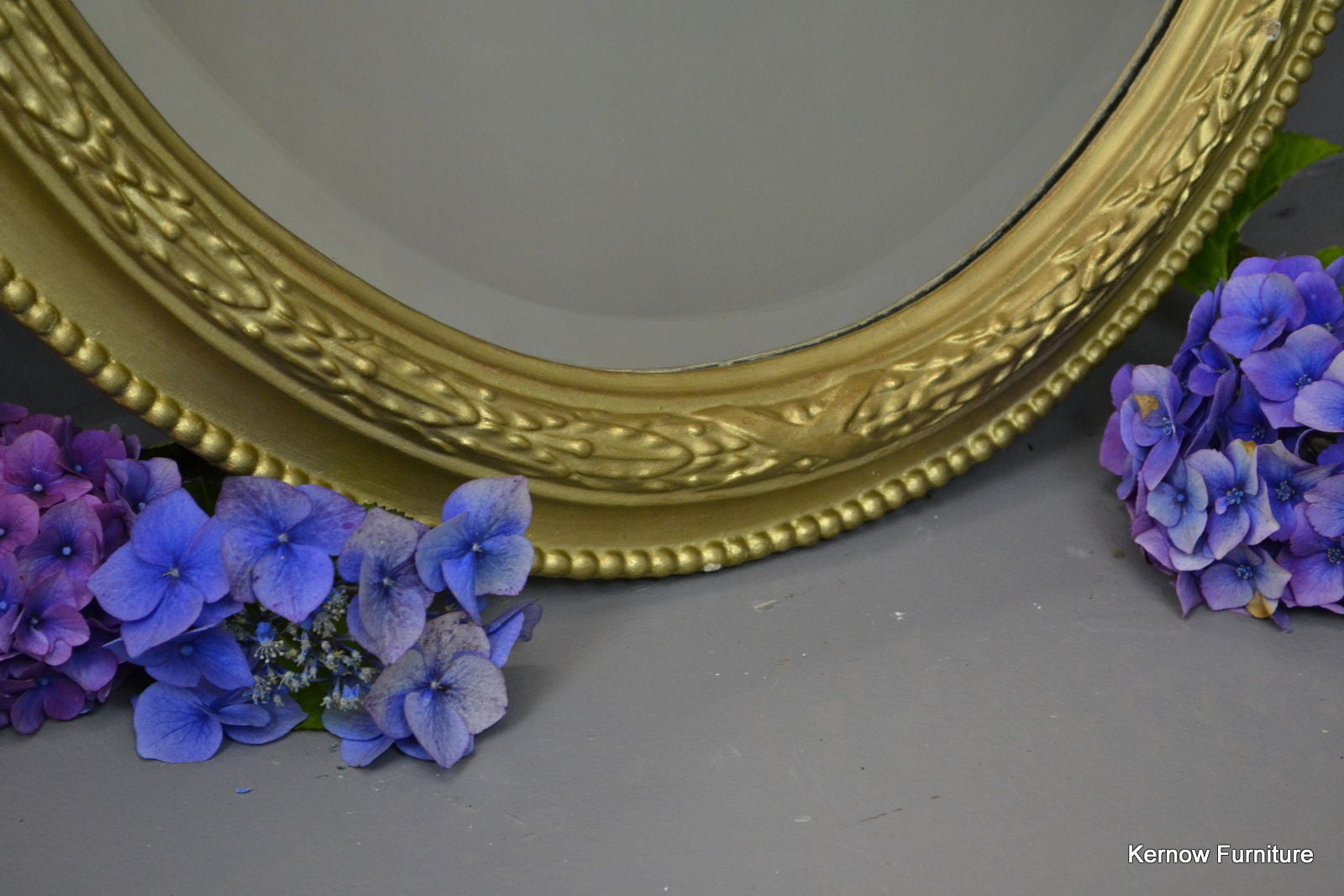 Large Oval Gold Wall Mirror - Kernow Furniture