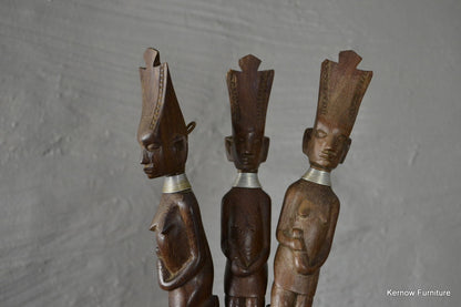 Retro Carved African Utensils - Kernow Furniture