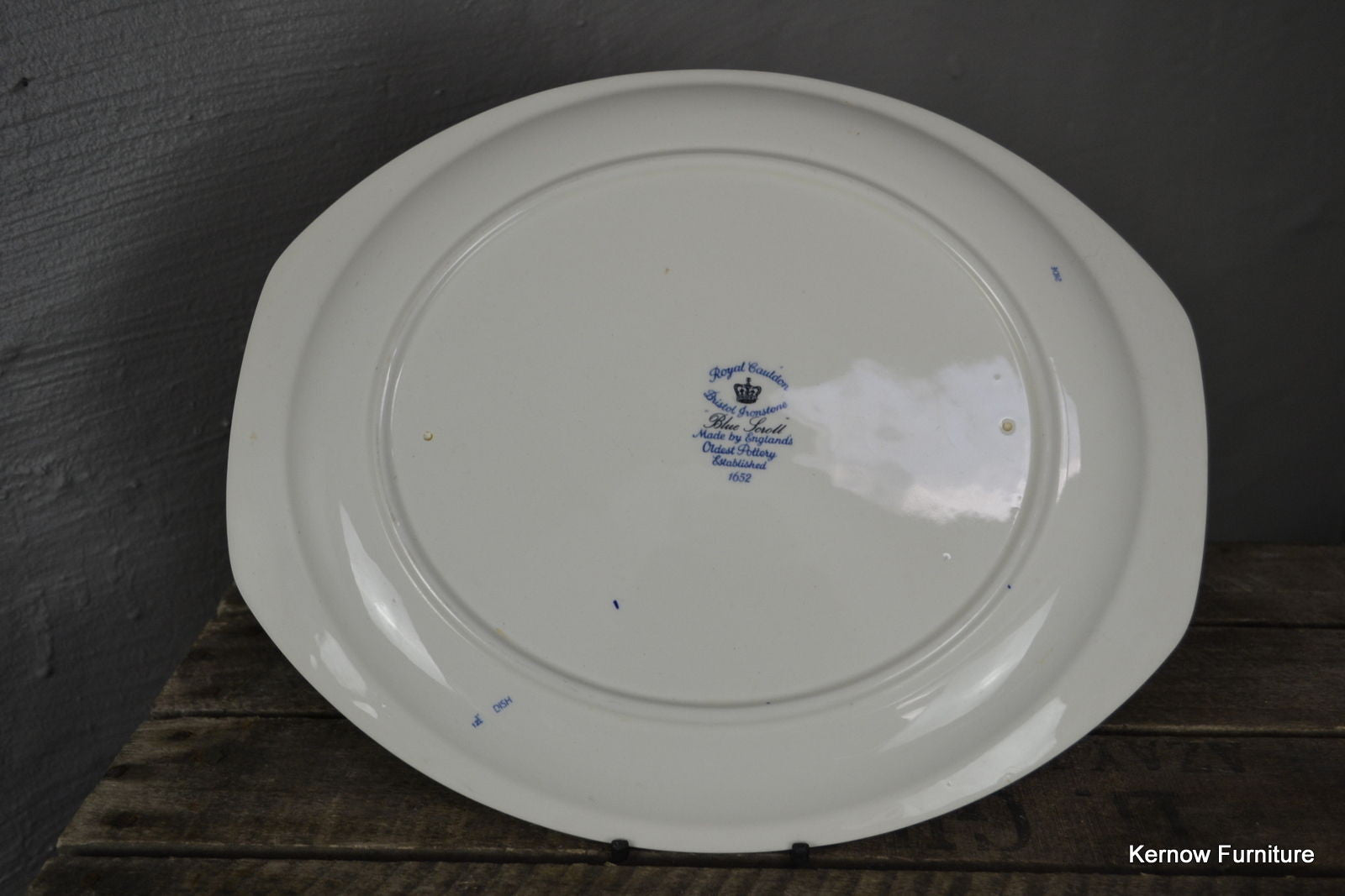 Royal Cauldon Blue Scroll Meat Plate - Kernow Furniture