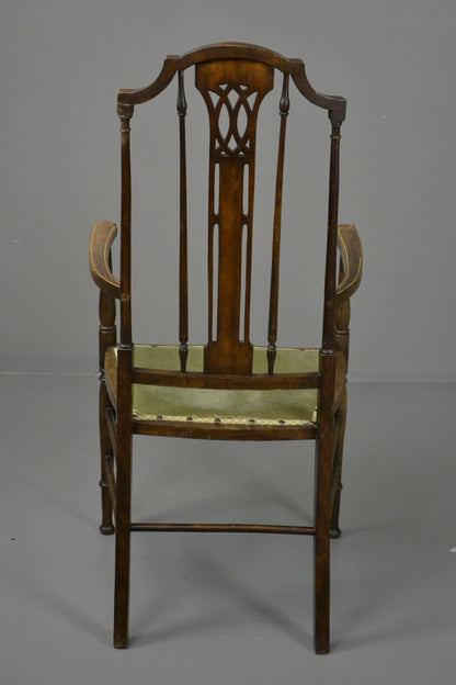 Art Nouveau Open Arm Carver Chair - Kernow Furniture