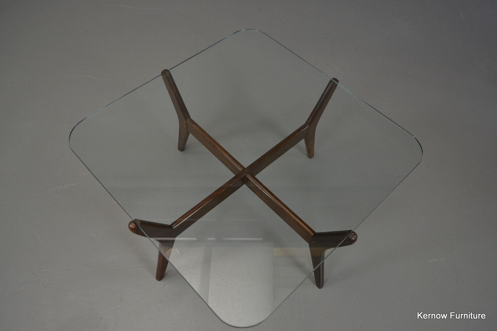 Retro Square Glass Coffee Table - Kernow Furniture