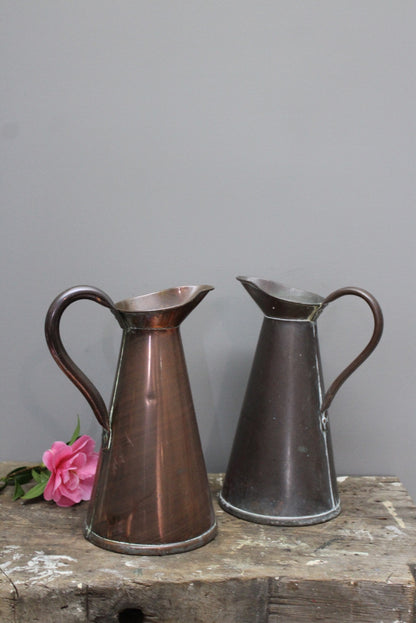 Pair Copper Jugs - Kernow Furniture