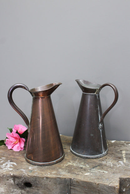 Pair Copper Jugs - Kernow Furniture