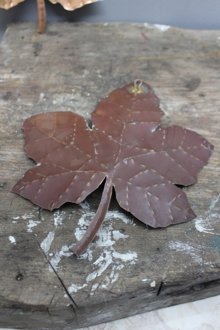 Pair Decorative Copper Leaves - Kernow Furniture