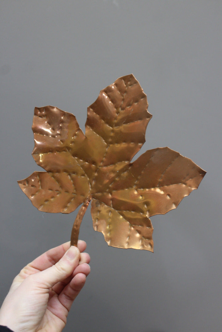 Pair Decorative Copper Leaves - Kernow Furniture