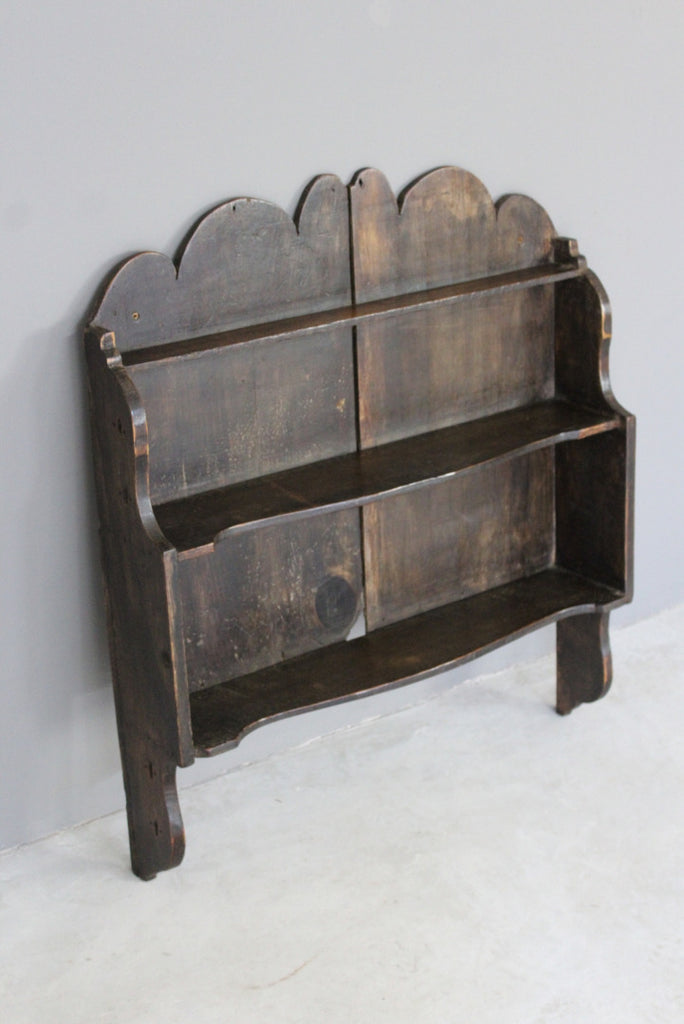 Rustic Stained Pine Wall Shelves - Kernow Furniture
