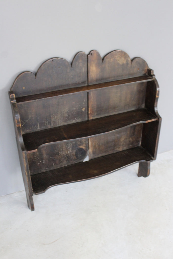 Rustic Stained Pine Wall Shelves - Kernow Furniture