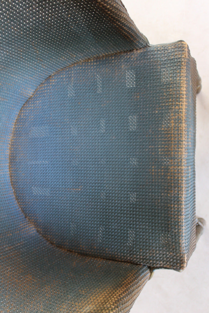 Vintage Blue Wicker Bedroom Chair - Kernow Furniture