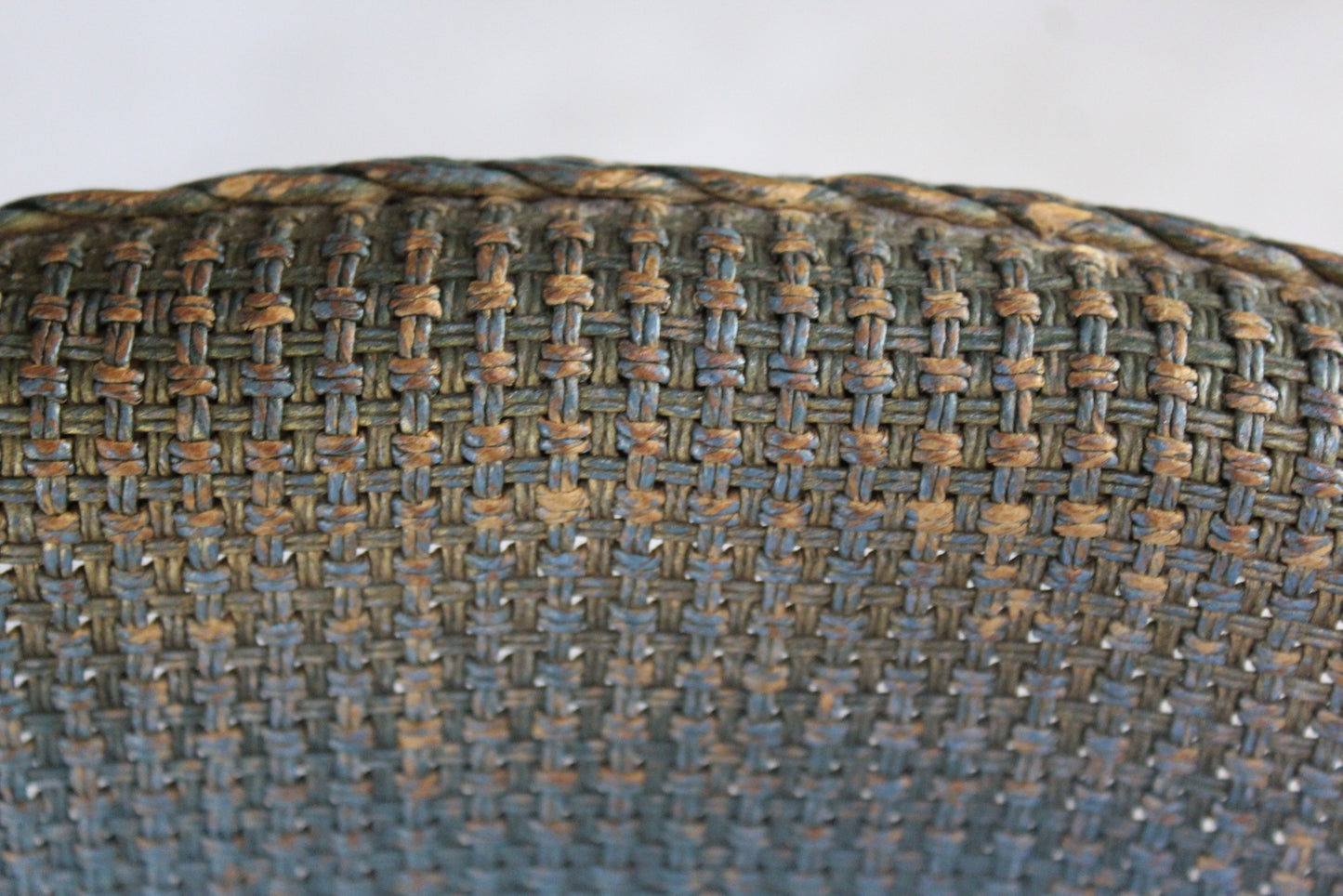 Vintage Blue Wicker Bedroom Chair - Kernow Furniture