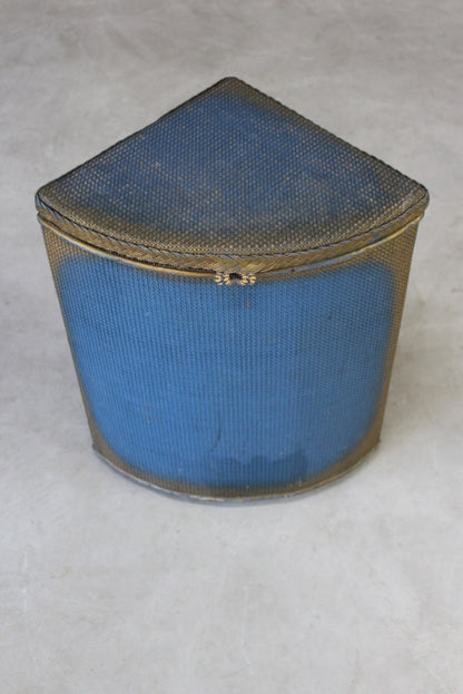 Vintage Blue Linen Basket - Kernow Furniture