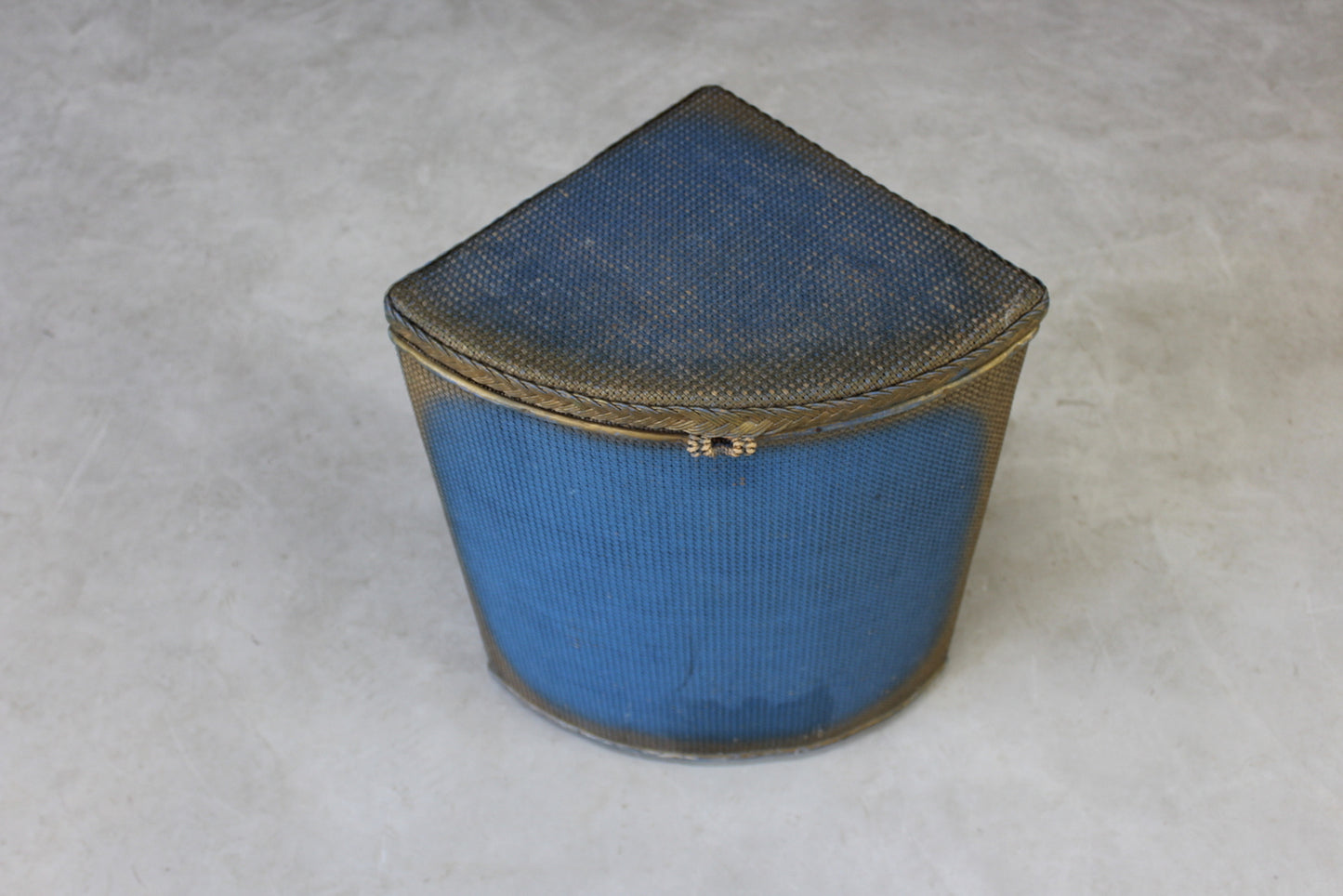 Vintage Blue Linen Basket - Kernow Furniture