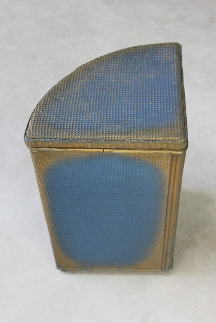 Vintage Blue Linen Basket - Kernow Furniture