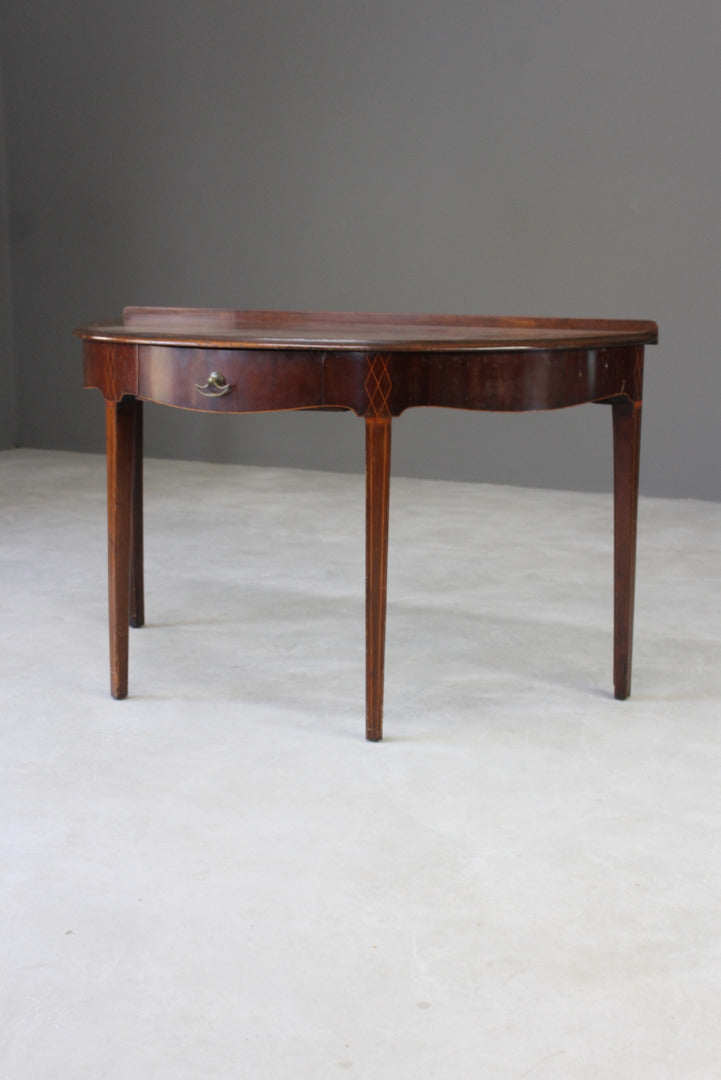 Antique Edwardian Mahogany Demi Lune Side Table - Kernow Furniture