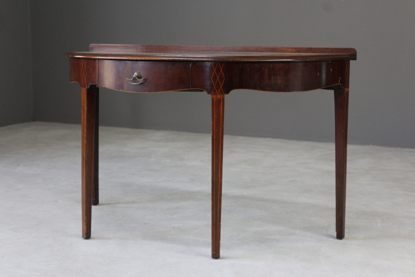 Antique Edwardian Mahogany Demi Lune Side Table - Kernow Furniture