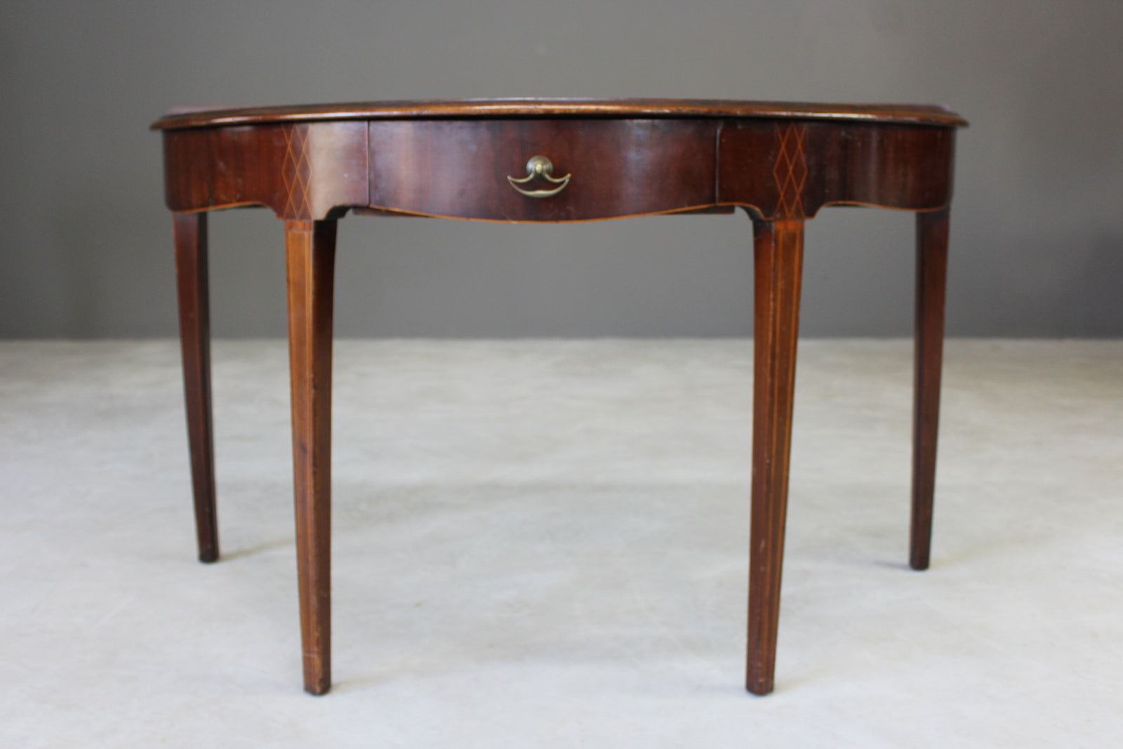 Antique Edwardian Mahogany Demi Lune Side Table - Kernow Furniture