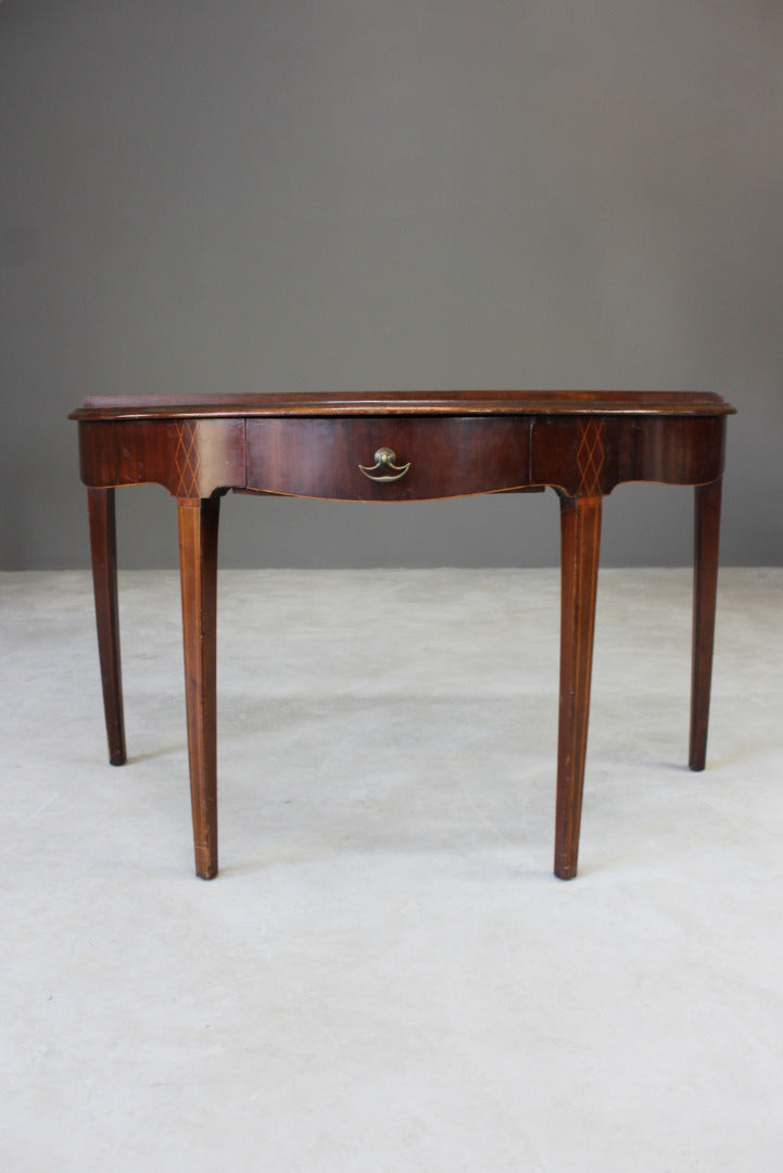 Antique Edwardian Mahogany Demi Lune Side Table - Kernow Furniture