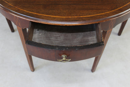 Antique Edwardian Mahogany Demi Lune Side Table - Kernow Furniture