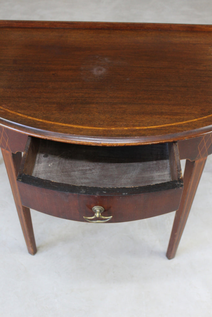 Antique Edwardian Mahogany Demi Lune Side Table - Kernow Furniture
