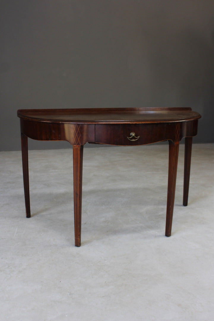 Antique Edwardian Mahogany Demi Lune Side Table - Kernow Furniture