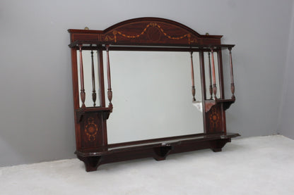 Antique Edwardian Overmantle Mirror - Kernow Furniture