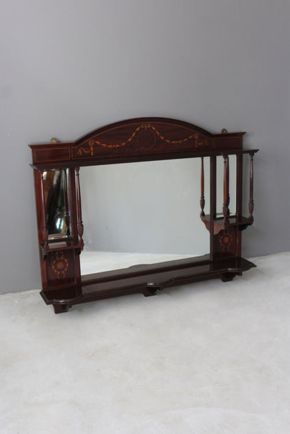 Antique Edwardian Overmantle Mirror - Kernow Furniture