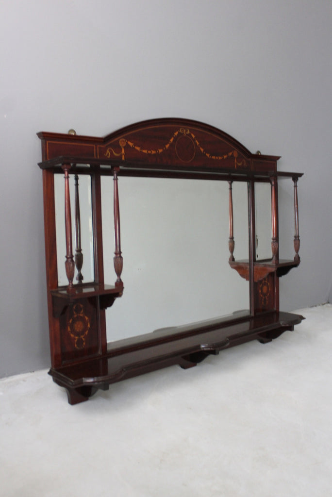 Antique Edwardian Overmantle Mirror - Kernow Furniture