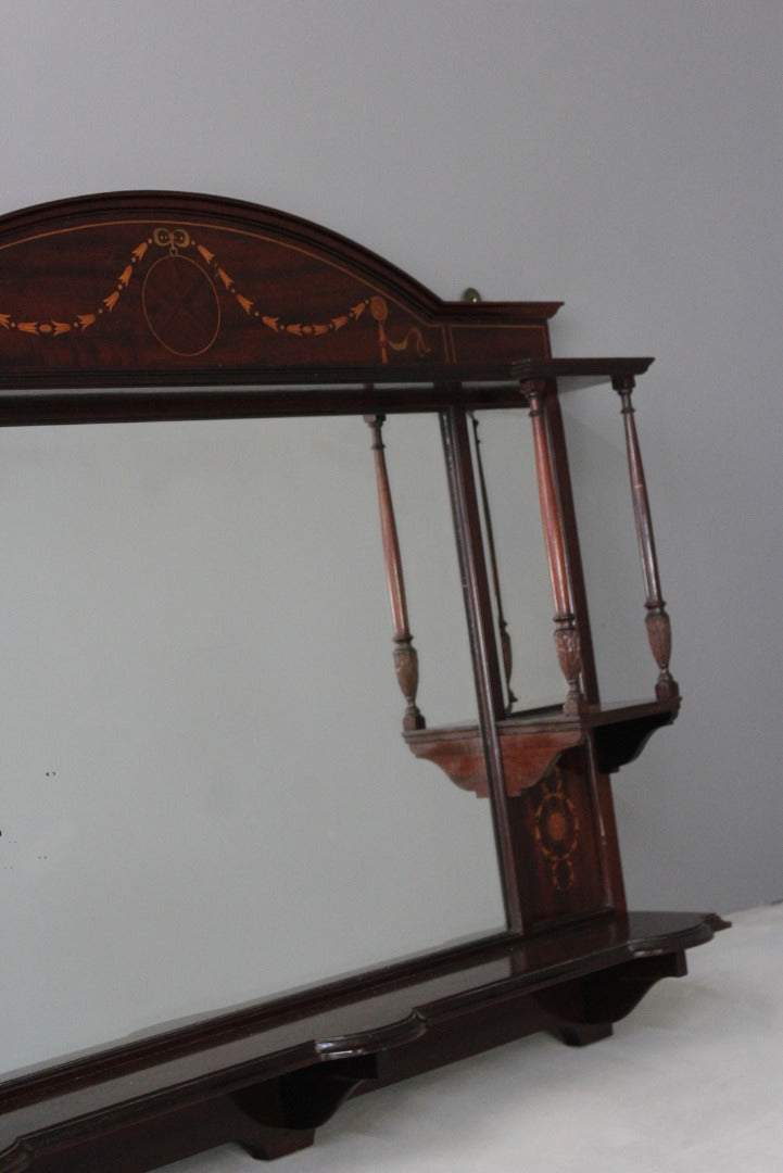 Antique Edwardian Overmantle Mirror - Kernow Furniture