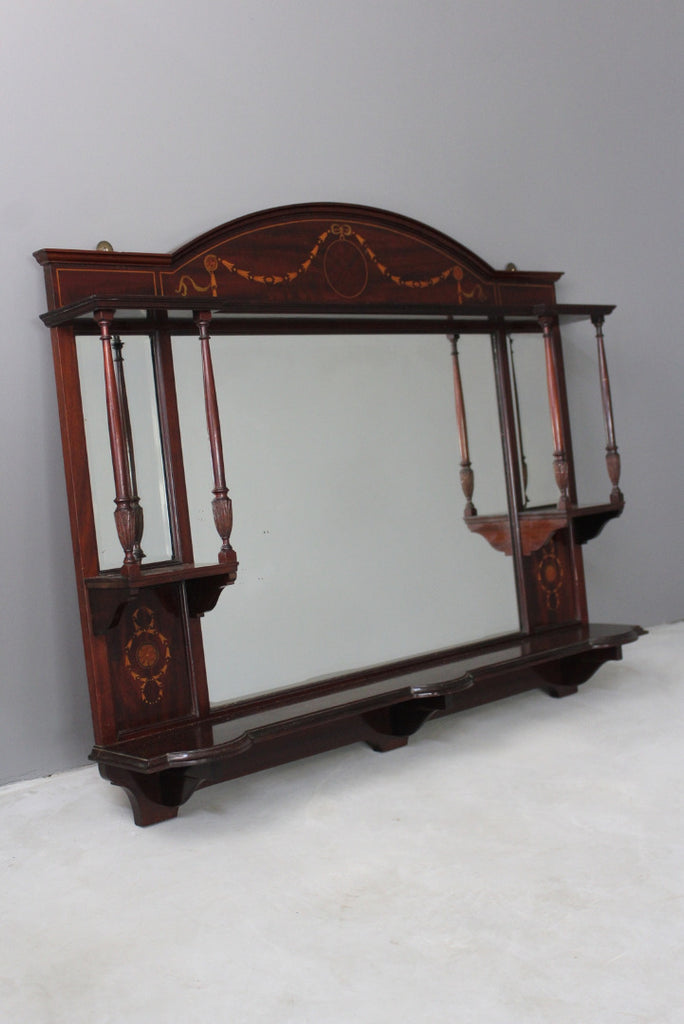 Antique Edwardian Overmantle Mirror - Kernow Furniture
