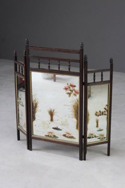 Edwardian Folding Mirror Fire Screen - Kernow Furniture