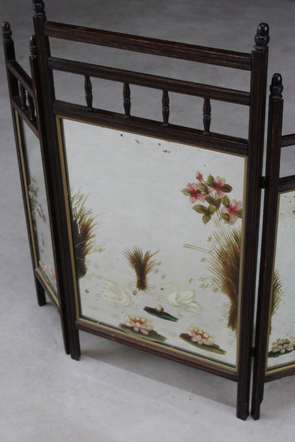 Edwardian Folding Mirror Fire Screen - Kernow Furniture