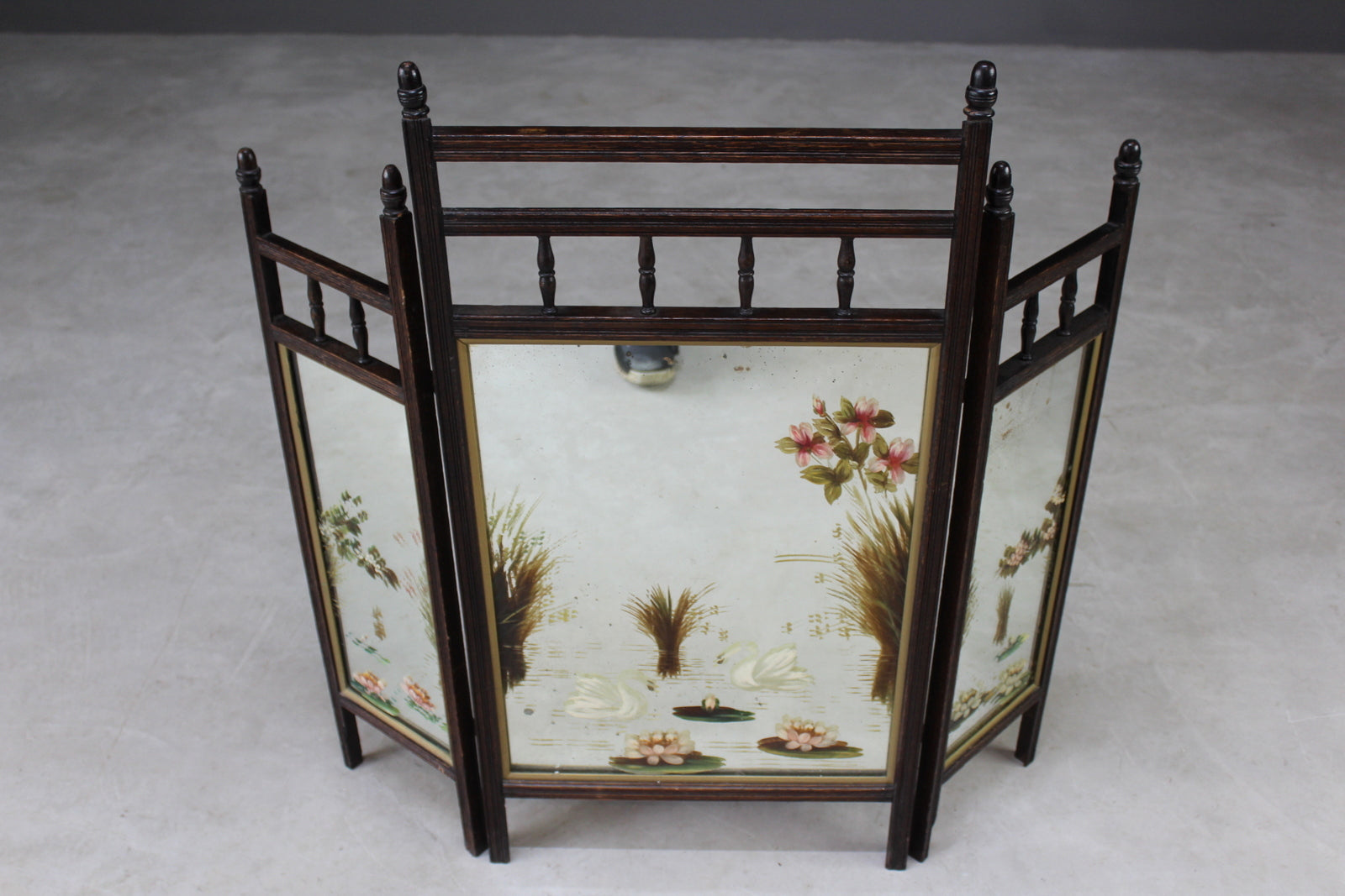 Edwardian Folding Mirror Fire Screen - Kernow Furniture