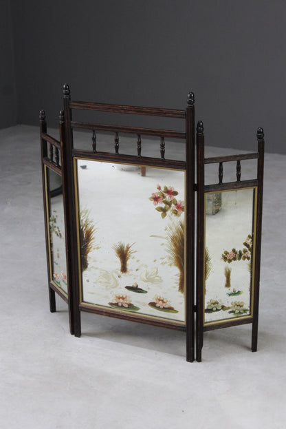 Edwardian Folding Mirror Fire Screen - Kernow Furniture