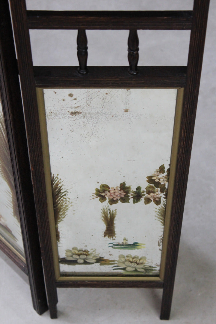 Edwardian Folding Mirror Fire Screen - Kernow Furniture