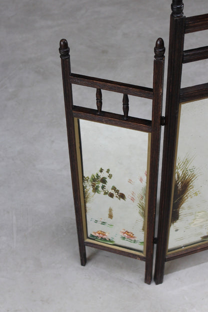 Edwardian Folding Mirror Fire Screen - Kernow Furniture