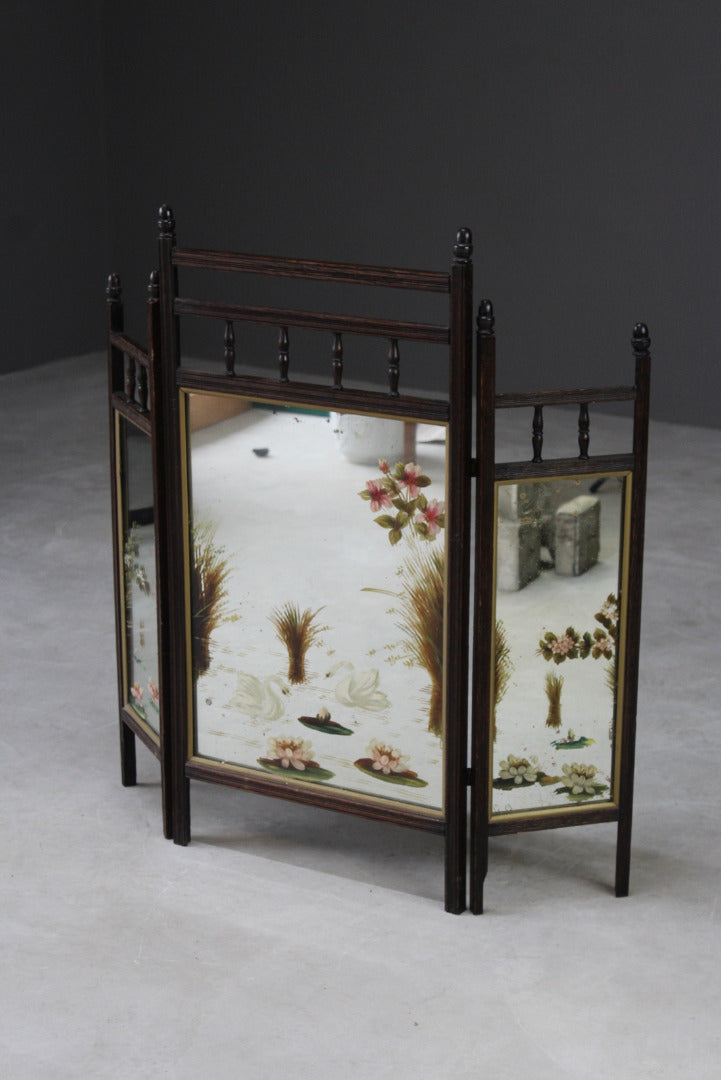 Edwardian Folding Mirror Fire Screen - Kernow Furniture